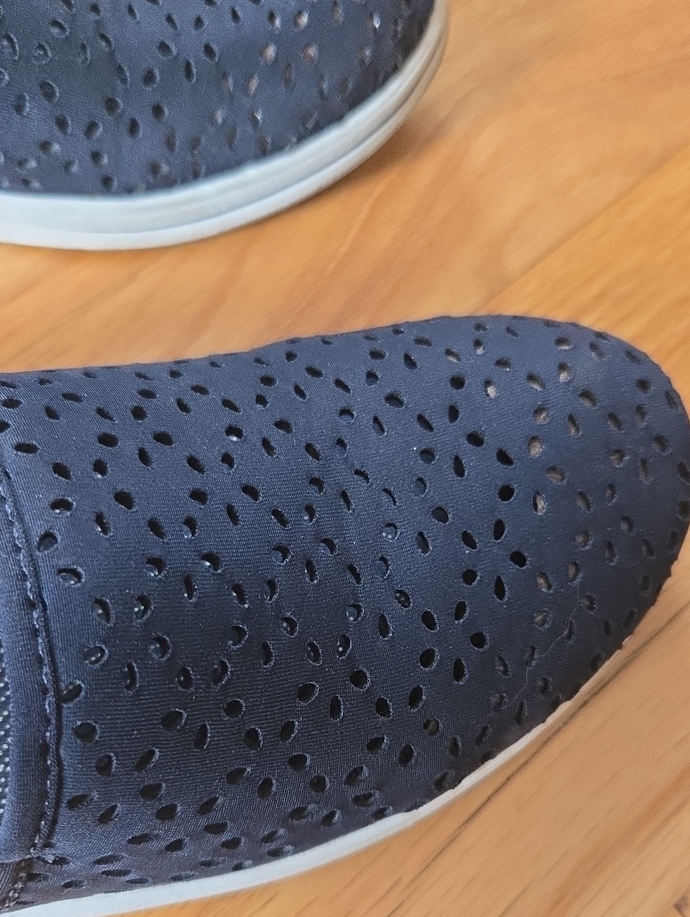 Clarks Navy Perforated Cloudsteppers Slip-On Flats - Picture 2 of 2
